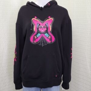 VITRIOL Jamison Neon Skull Black Hoodie Men's Small